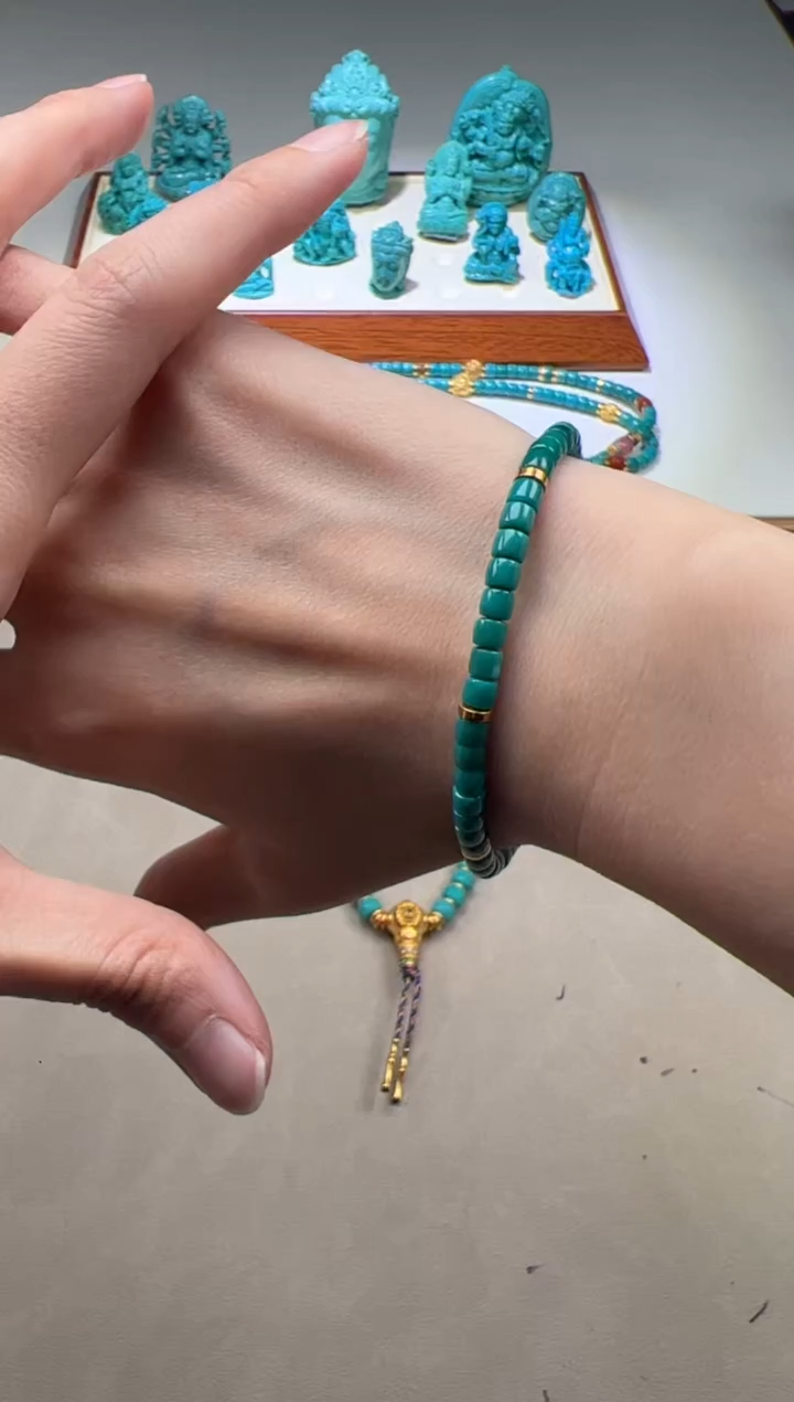 【闪购商品】绿松石手串手串18K金镶嵌手串手串