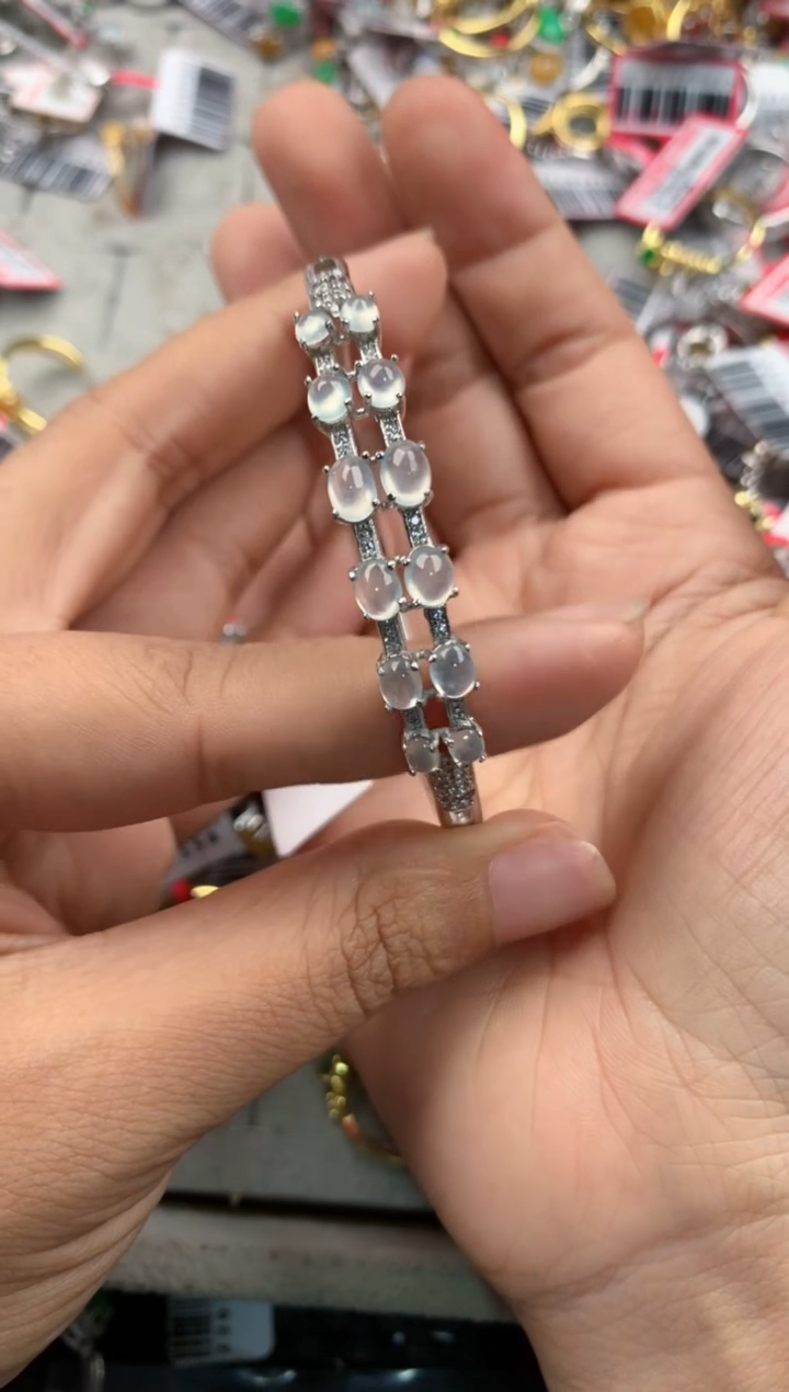 银S925镶嵌戒指翡翠222               1