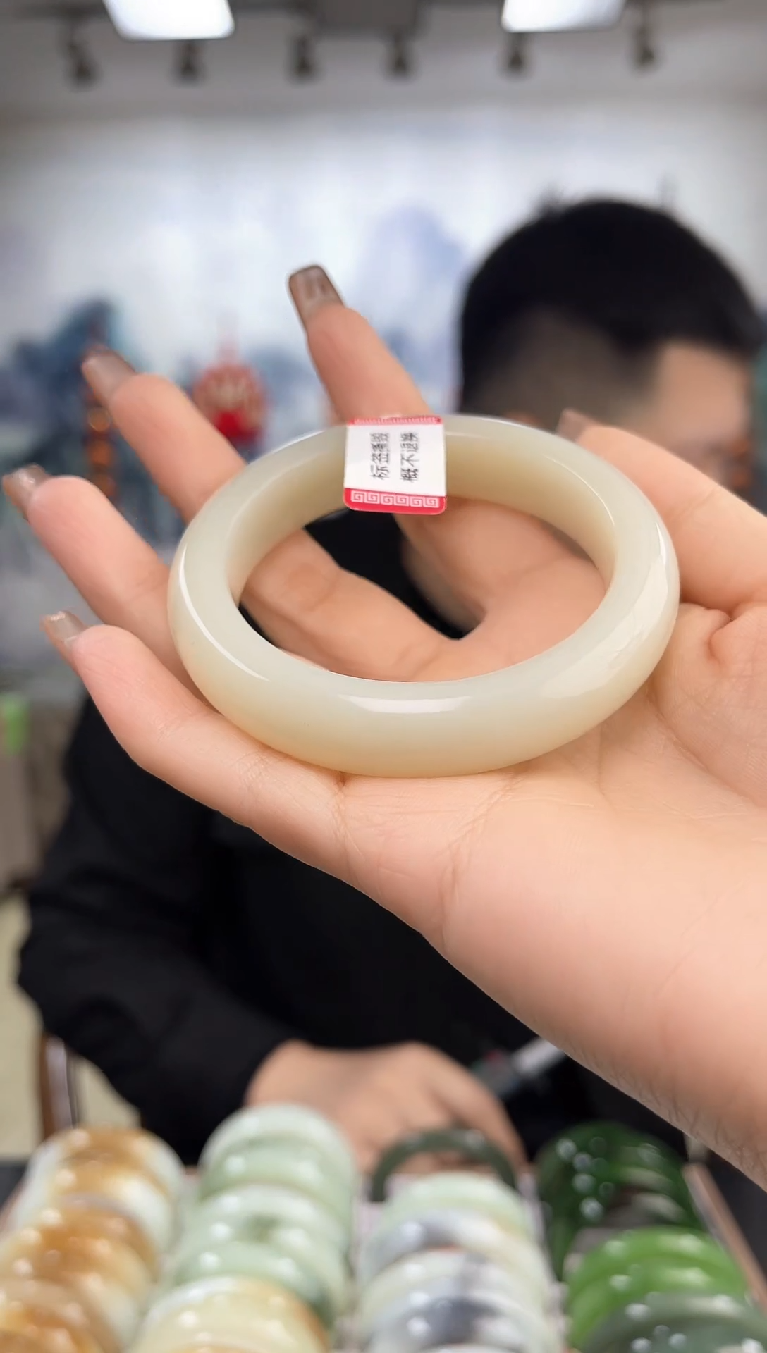 【闪购商品】和田玉手镯未镶嵌54-55圈口8106