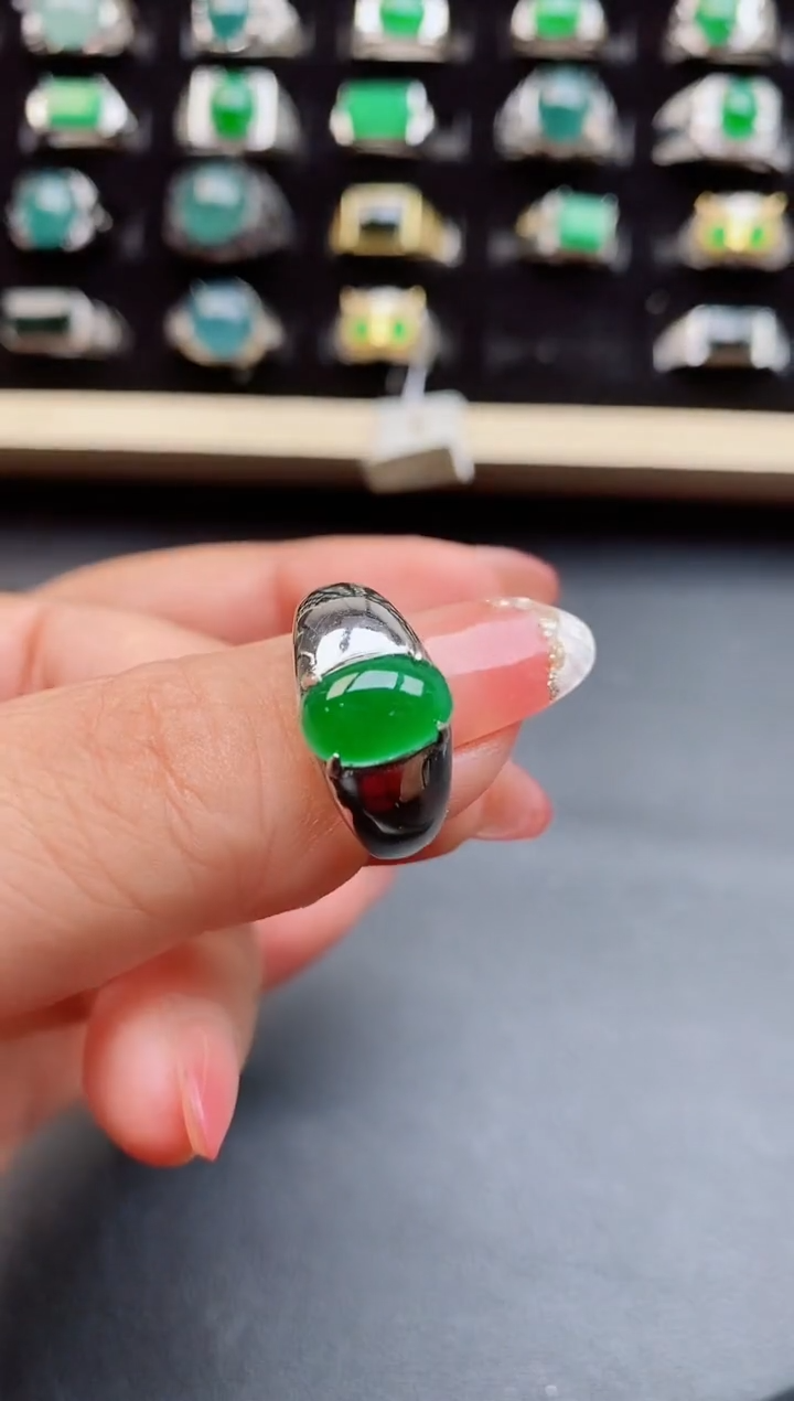 【闪购商品】翡翠戒指银S925镶嵌5080580