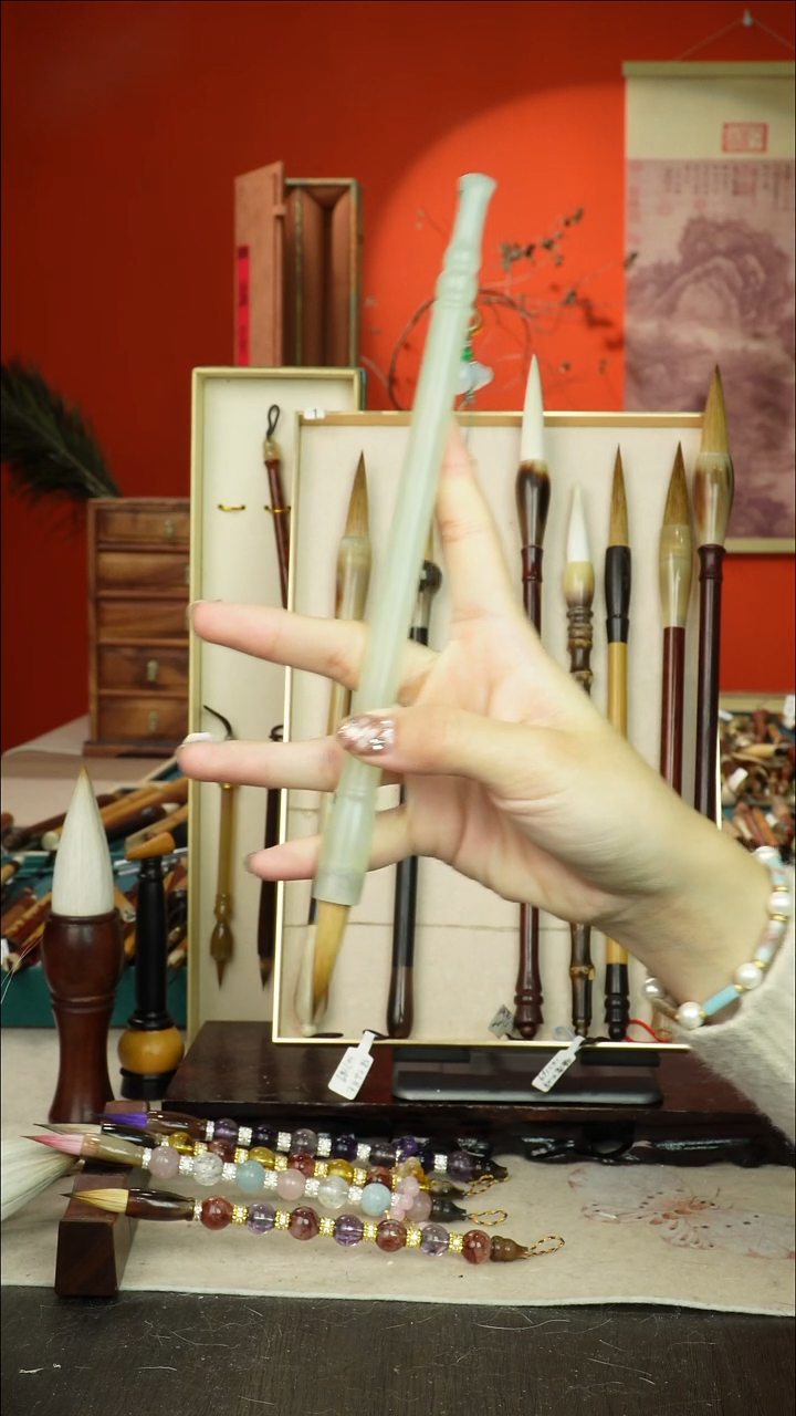 143号闪孤品高货毛笔链接 清水试笔 蘸墨不退