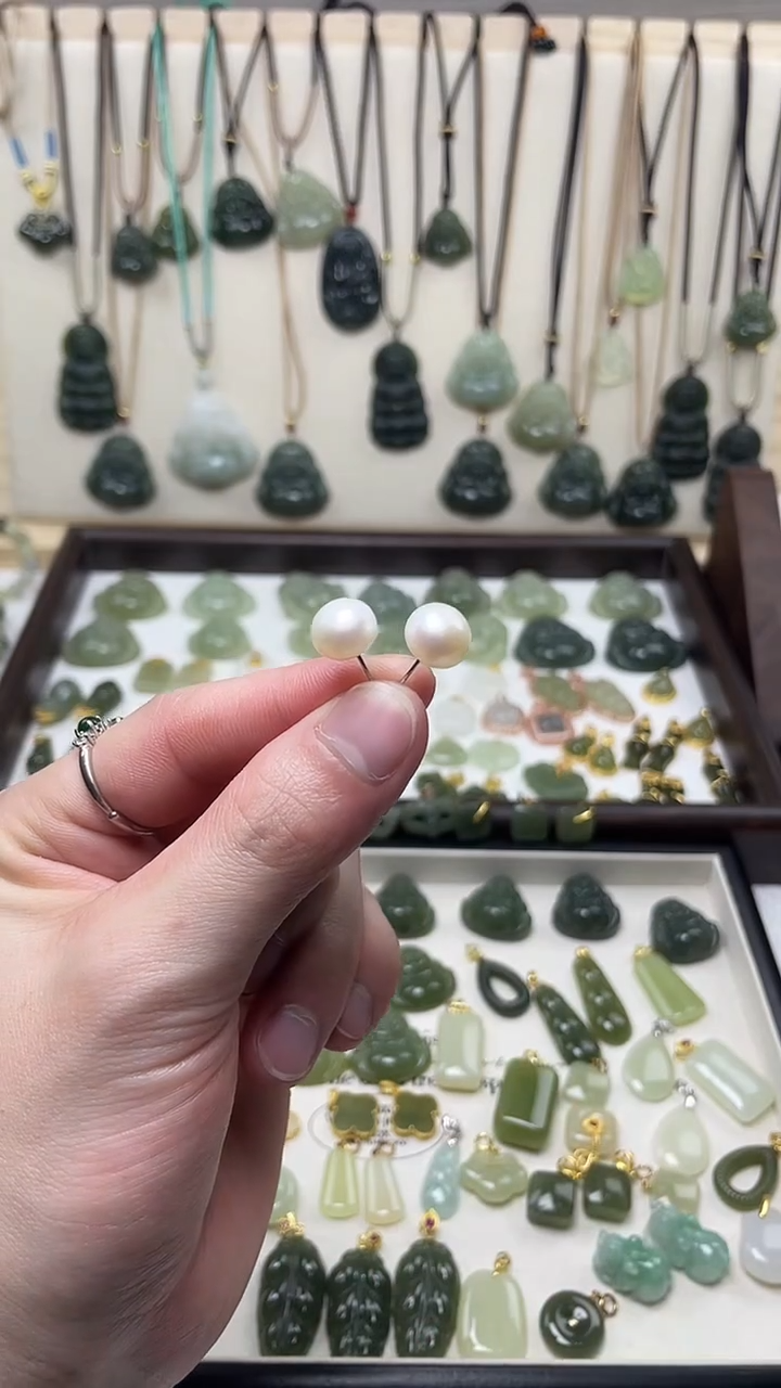 银S925镶嵌耳钉淡水珍珠银S925镶嵌 耳钉 淡水珍珠