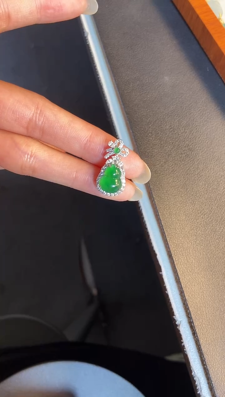 吊坠(不含链)银S925镶嵌翡翠1