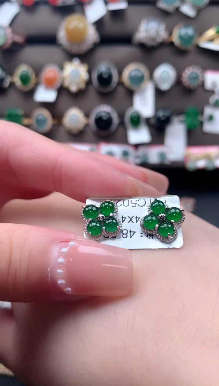 【闪购商品】翡翠戒指银S925镶嵌52141