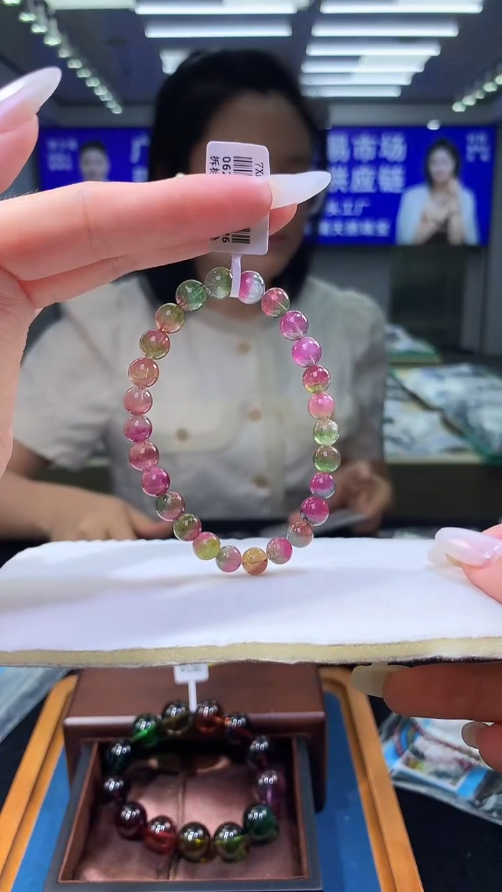 手链未镶嵌碧玺玫瑰庄园西瓜碧玺单圈  7x