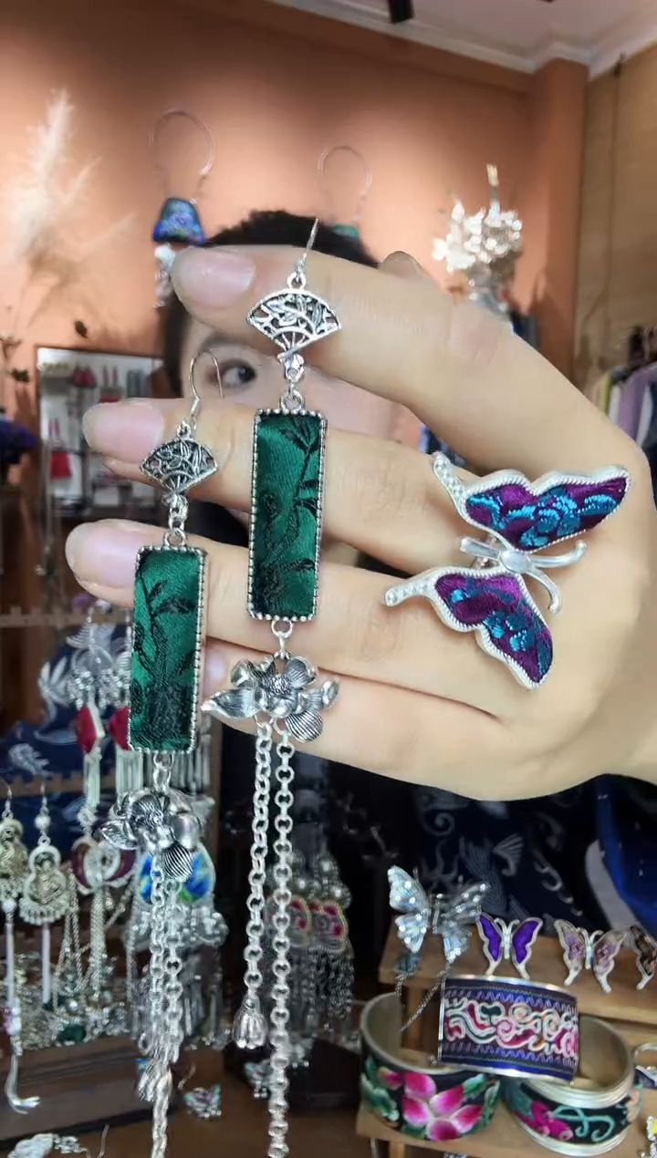 刺绣纯手工民族风耳环