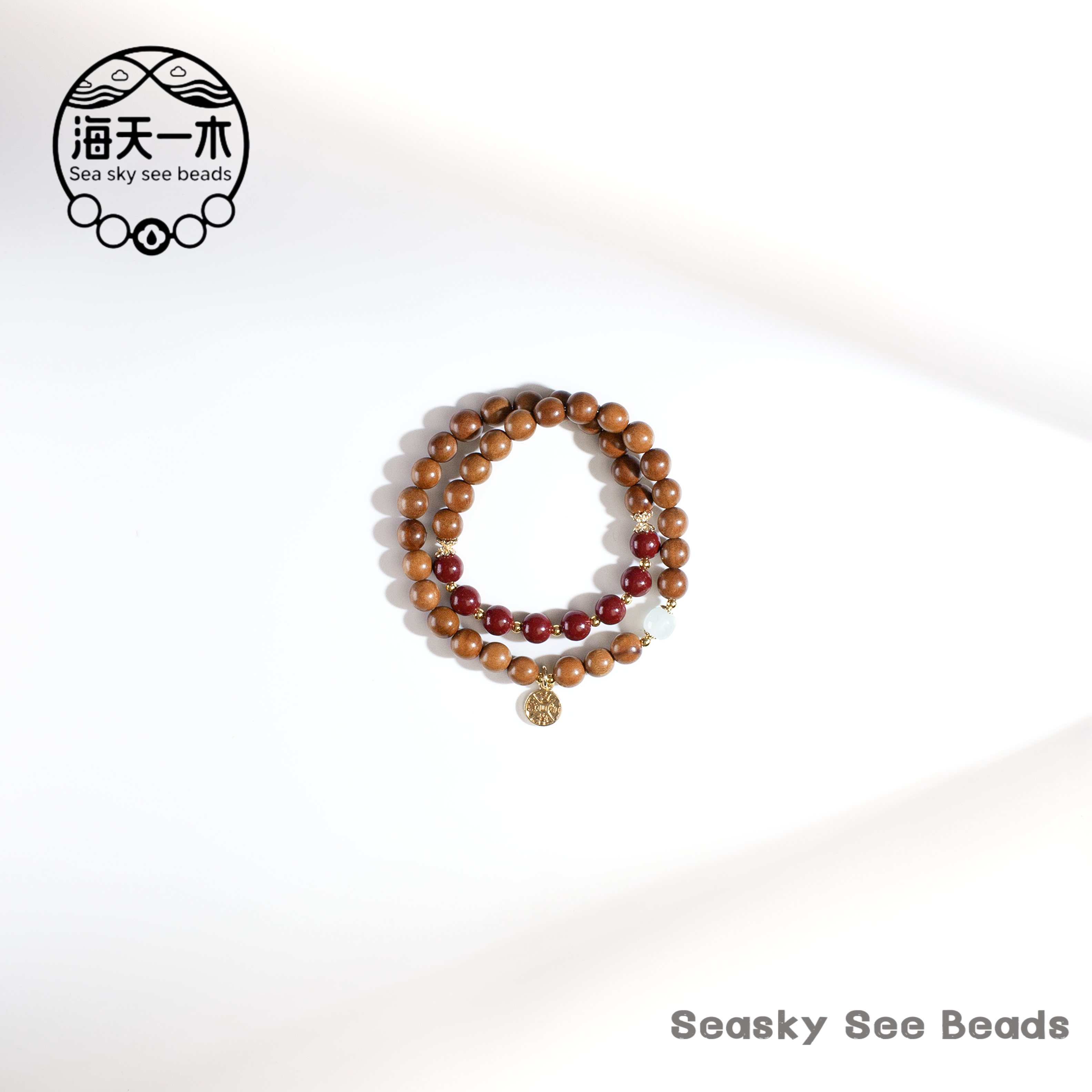 桃木圆珠忘尘双圈8mm  FMS-A712