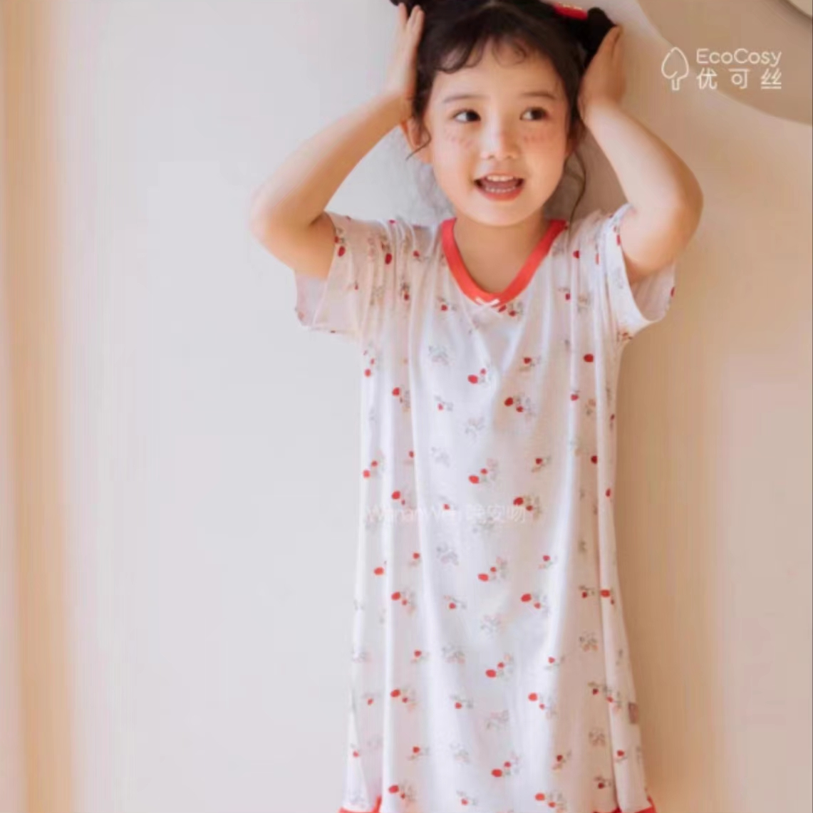 024152   紫色晚安吻家居裙儿童夏季卡通