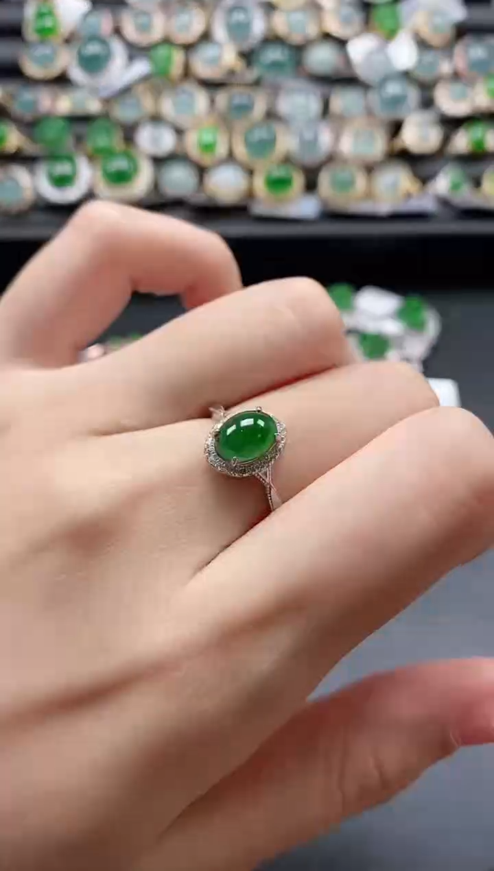 【闪购商品】翡翠戒指银S925镶嵌51151