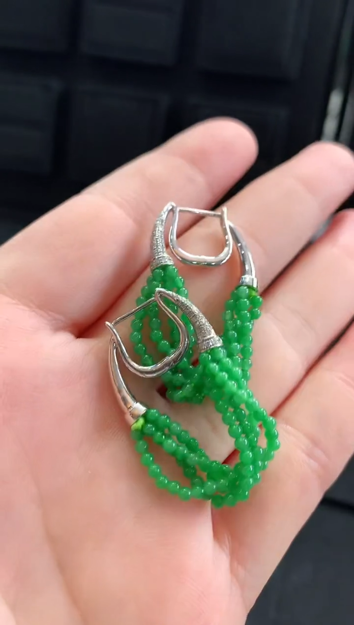 【闪购商品】翡翠耳饰18K金镶嵌耳饰