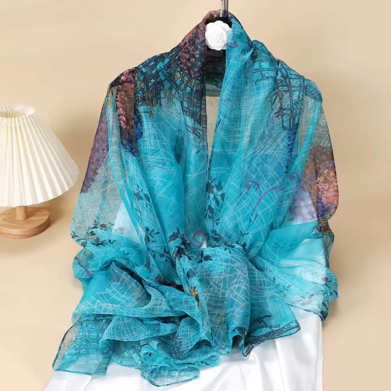 S35 珊瑚海 180*125左右大尺寸气质纱巾沙滩披肩围巾