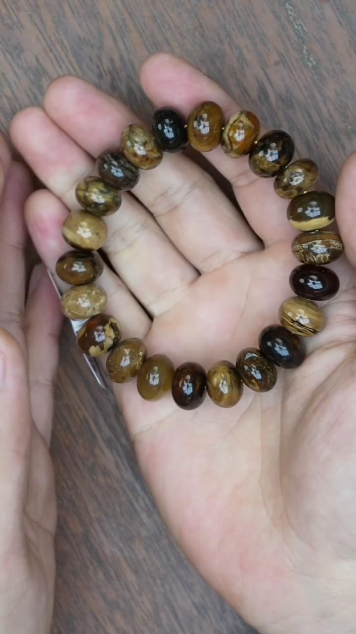 【闪购商品】琥珀裸石未镶嵌溶洞算盘珠微瑕手串多样性发其一
