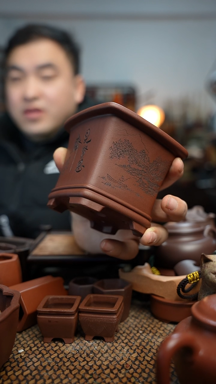 紫砂花盆木*長木軒精品紫砂