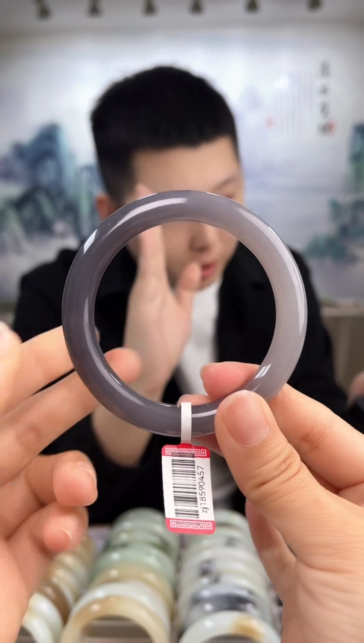 和田玉未镶嵌手镯56+圈口0457