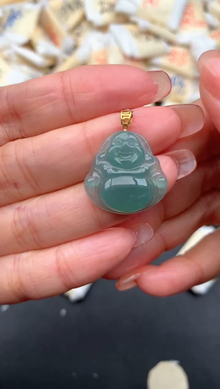 18K金镶嵌挂件翡翠—福利