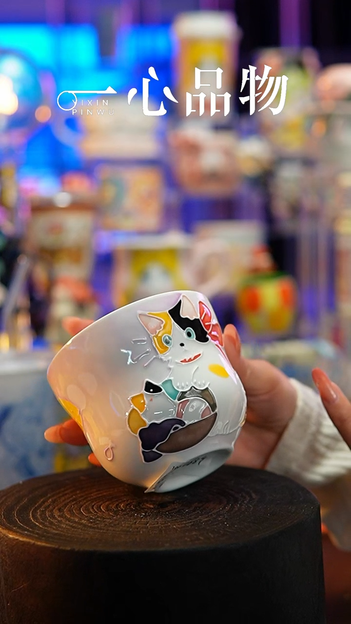 杯子瓷102-38景德镇手工手绘杯子摆件