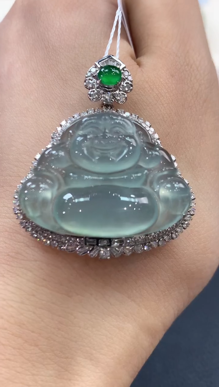 【闪购商品】翡翠吊坠(不含链)18K金镶嵌C206