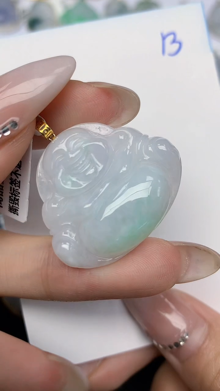 【闪购商品】翡翠颈饰18K金镶嵌天然翡翠A货
