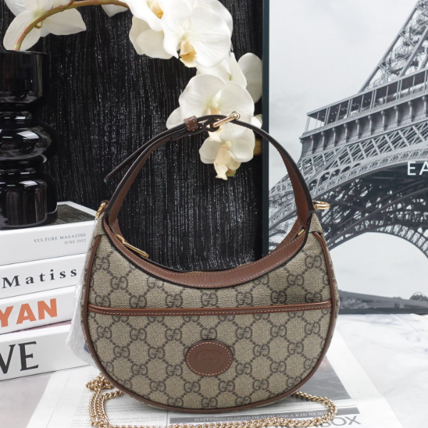 99新 GUCCI/古驰 老花斜跨链条包T10279948