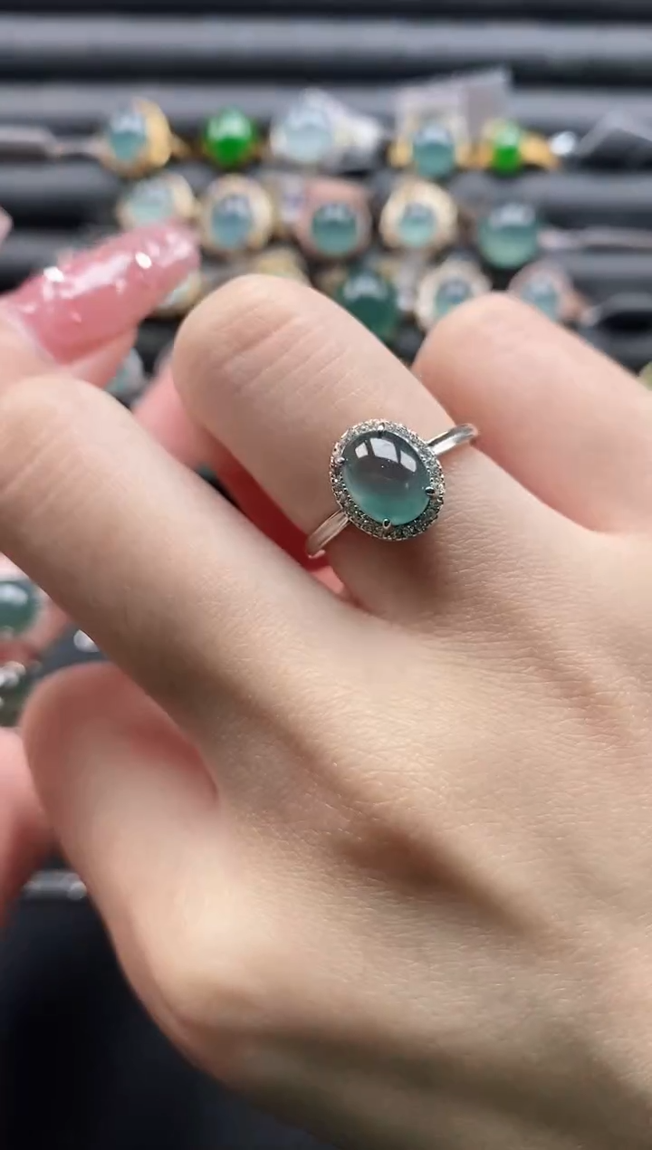 【闪购商品】翡翠戒指银S925镶嵌11111