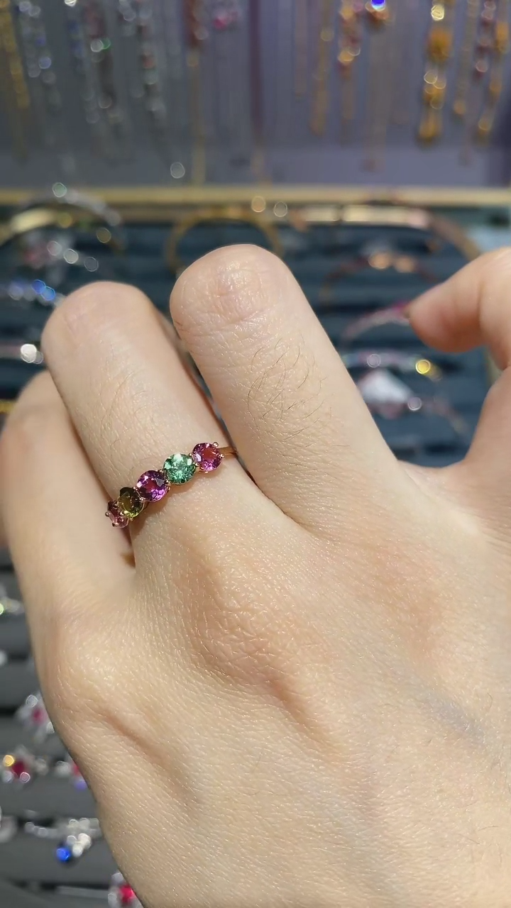 【闪购商品】碧玺戒指18K金镶嵌戒指