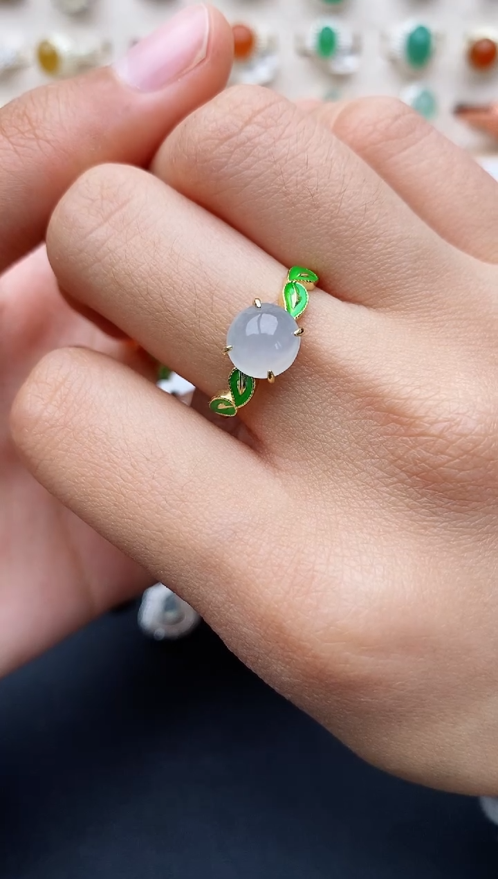 【闪购商品】翡翠戒指银S925镶嵌缅甸翡翠