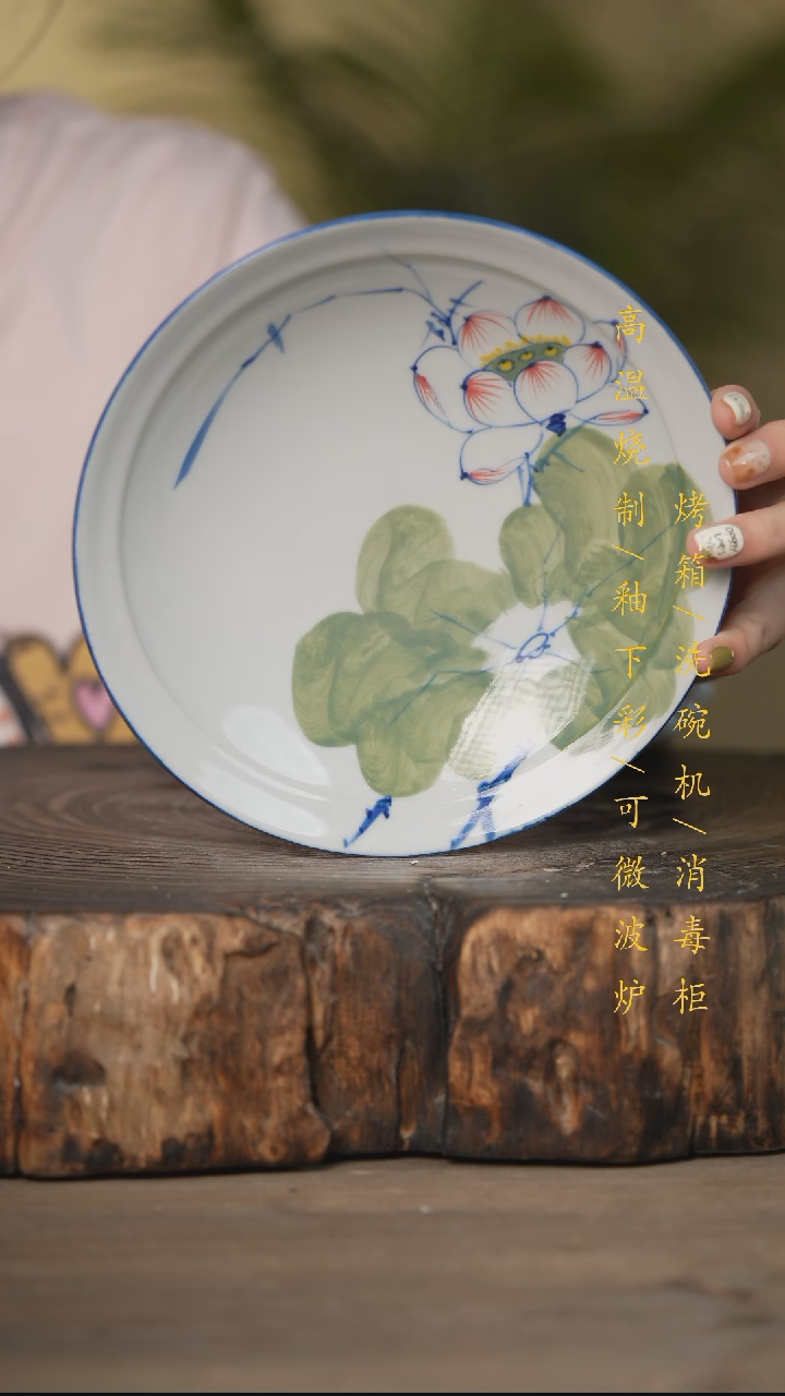 瓷片景德镇高温釉下彩可微波烤箱洗碗机