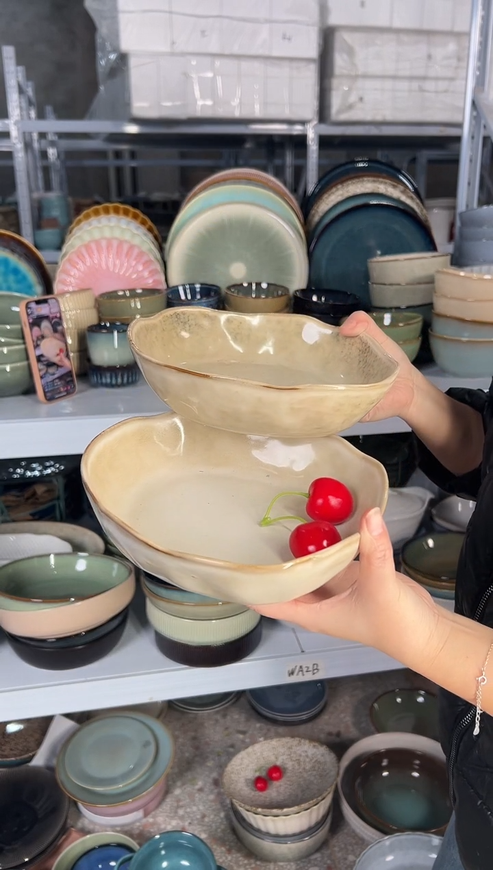 陶瓷外贸尾货瑕疵满20包邮X2深盘