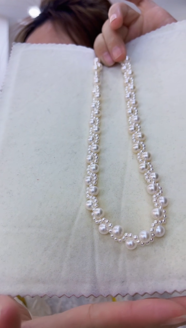 【闪购商品】淡水珍珠颈饰银S925镶嵌无核珍珠