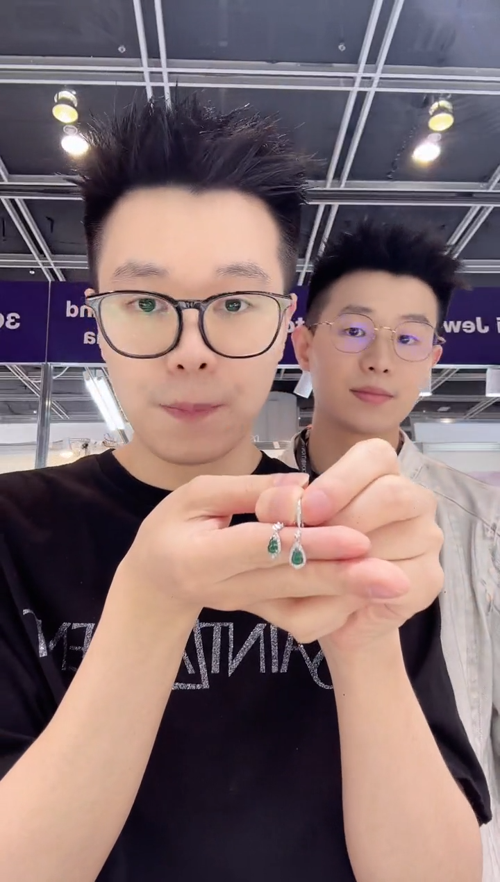 【闪购商品】翡翠耳饰银S925镶嵌HKZCE0003