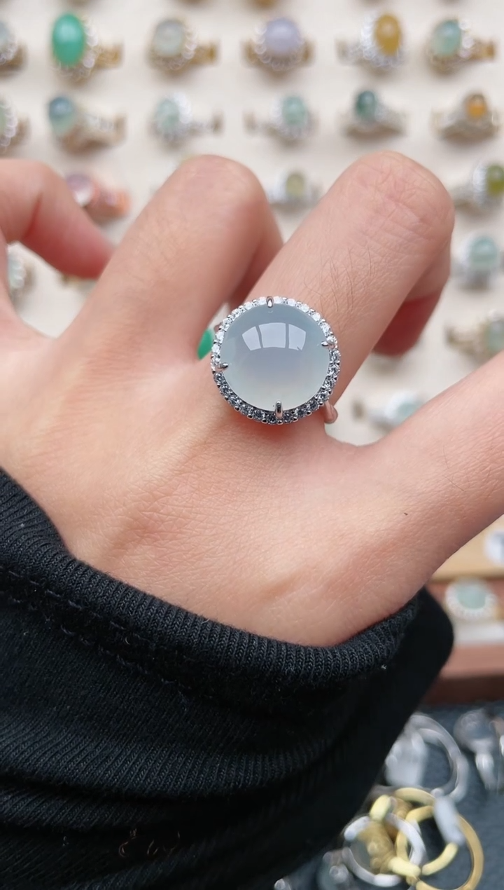 【闪购商品】翡翠戒指银S925镶嵌1111