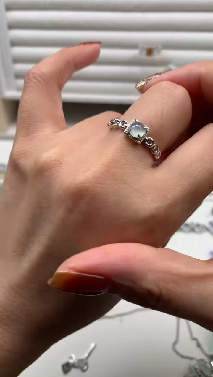 银S925镶嵌戒指翡翠5