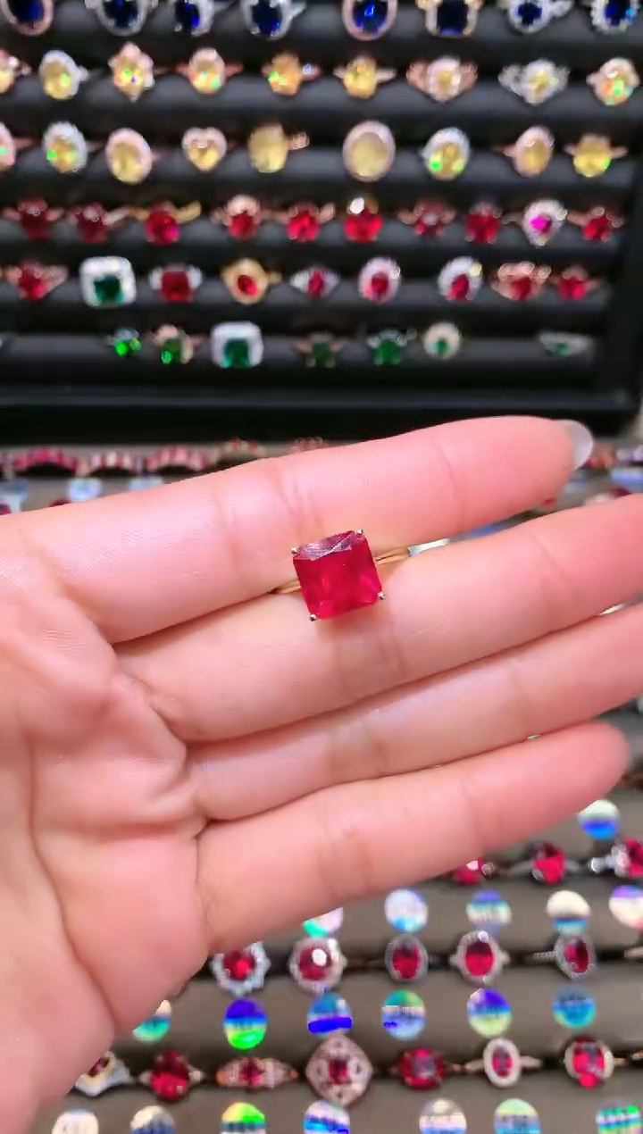 【闪购商品】红宝石戒指银S925镶嵌10金