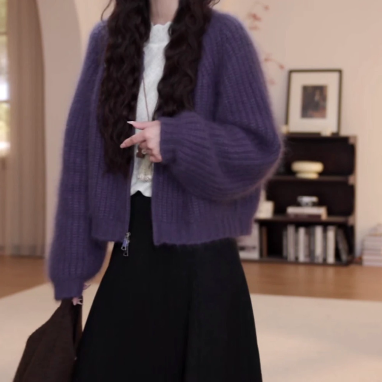 6655778899紫色毛衣开衫青青家优选专享链接