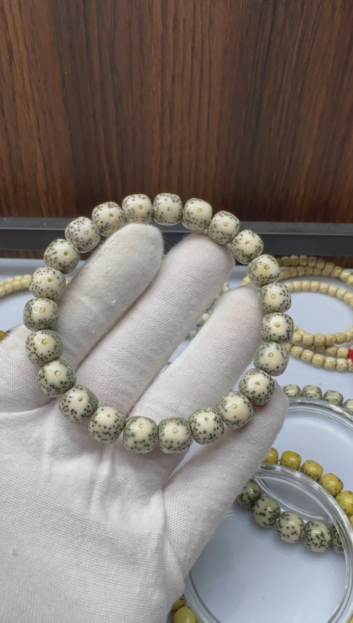 星月菩提手串骨瓷月留白