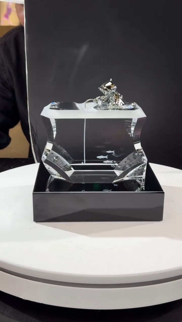 摆件极地生活-钓鱼艺术摆件+160*140黑色底座