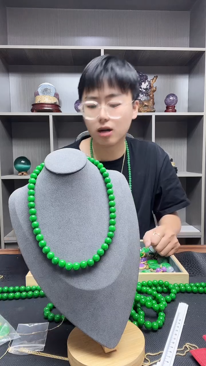 翡翠14K金镶嵌项链项链