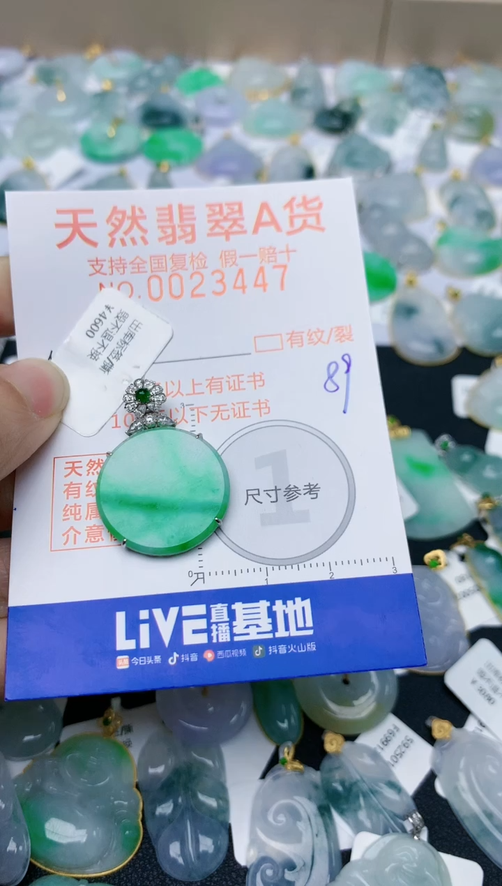 【闪购商品】翡翠颈饰18K金镶嵌天然翡翠A货    89