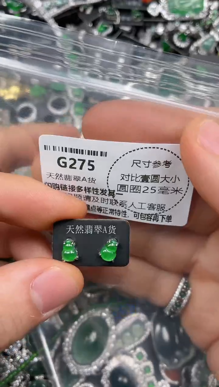 颈饰未镶嵌翡翠G275耳钉