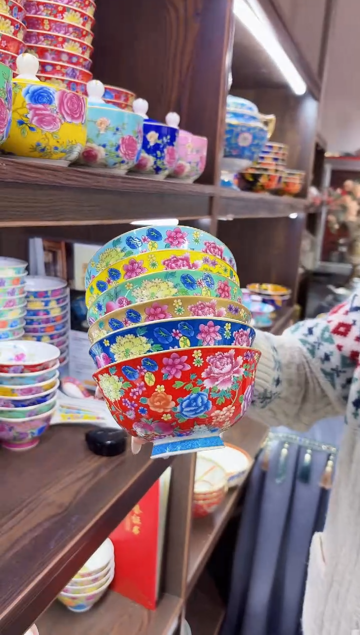 珐琅4.5英寸饭碗10个景德镇餐具