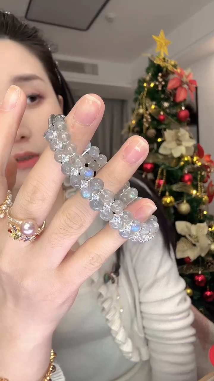 未镶嵌手链水晶灰月光双排手链