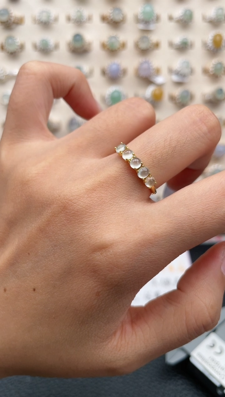 翡翠戒指银S925镶嵌1111