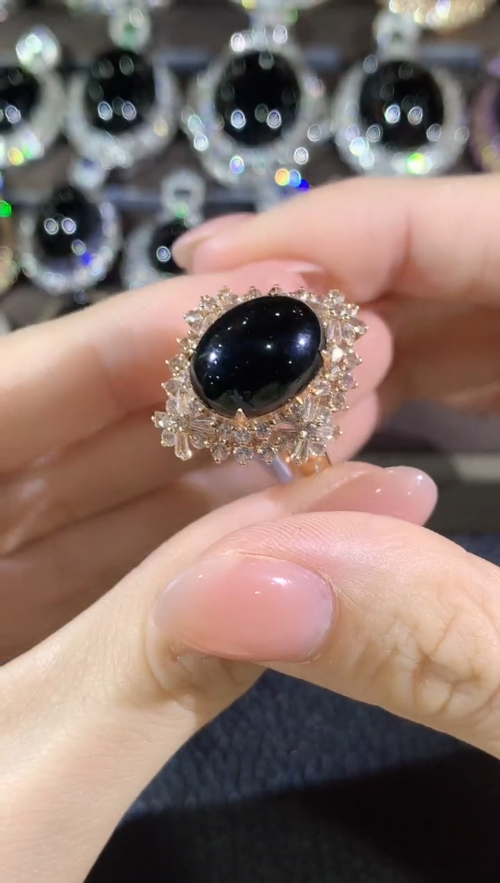 18K金镶嵌戒指翡翠C51