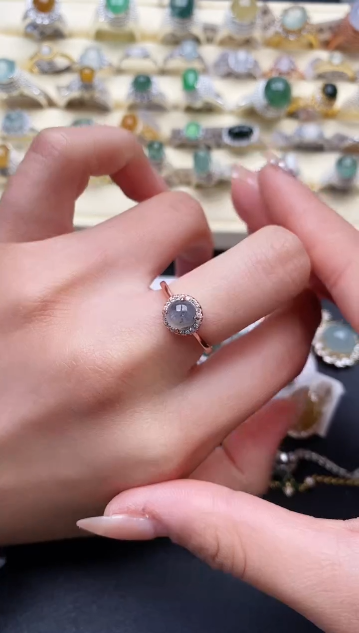 【闪购商品】翡翠戒指银S925镶嵌111111+2