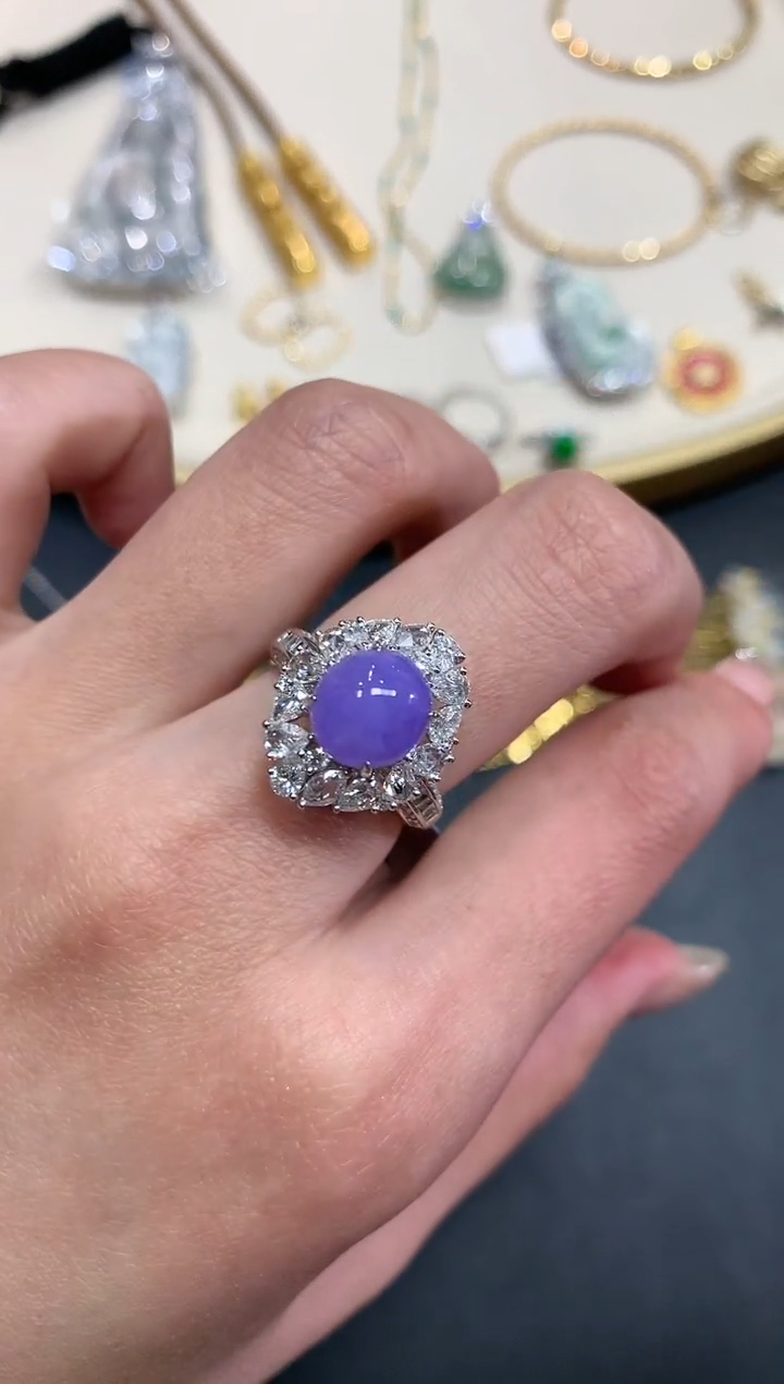 【闪购商品】翡翠戒指18K金镶嵌A889|45000