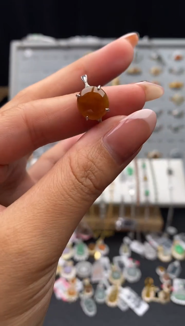 银S925镶嵌戒指翡翠小*干天然A货翡翠