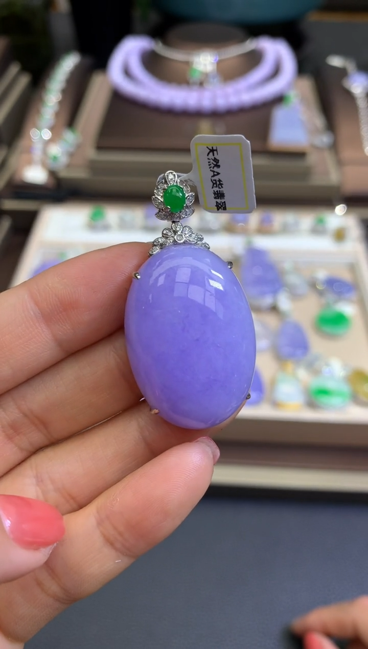 【闪购商品】翡翠挂件18K金镶嵌翡翠A货
