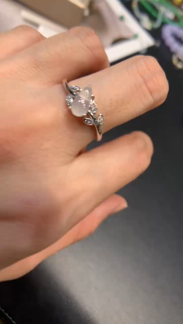 银S925镶嵌戒指翡翠戒指