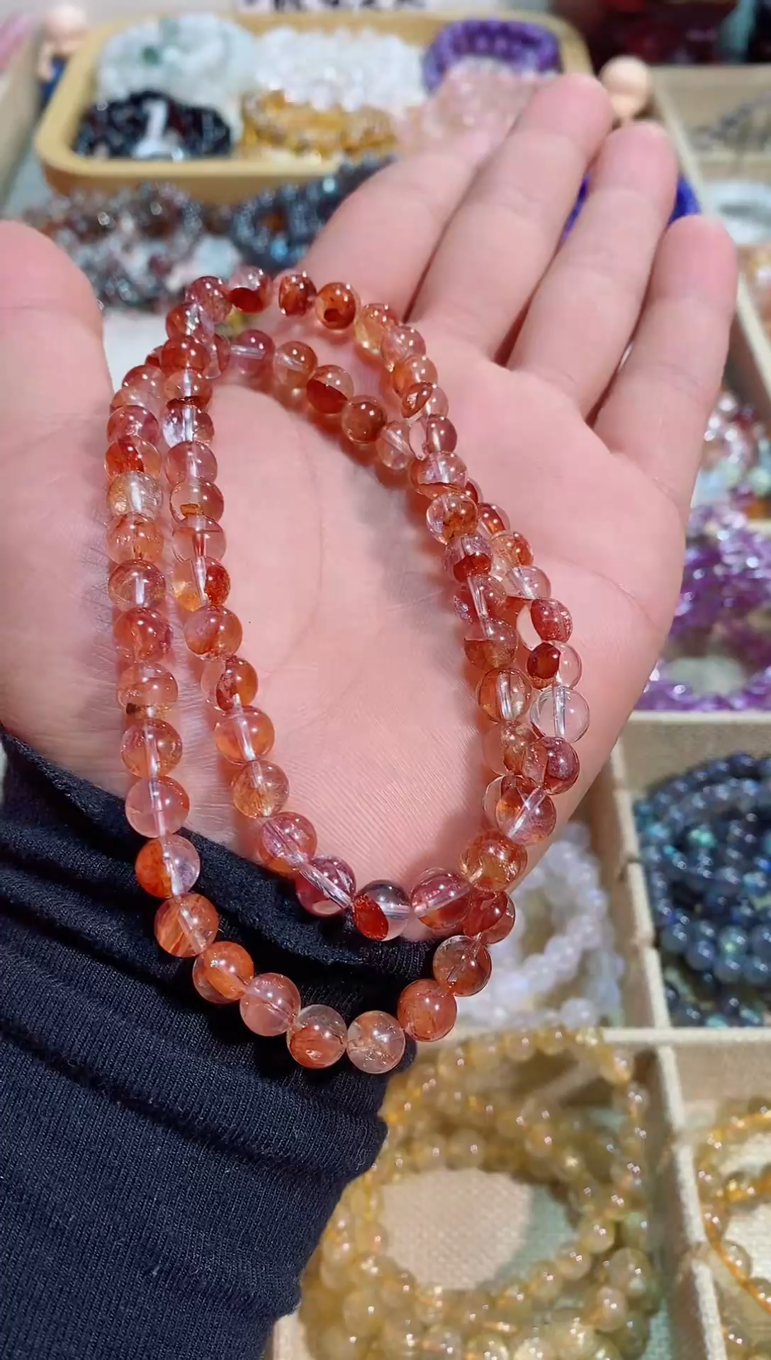 【闪购商品】水晶手链未镶嵌锦鲤胶花多圈 (多样性发其一）