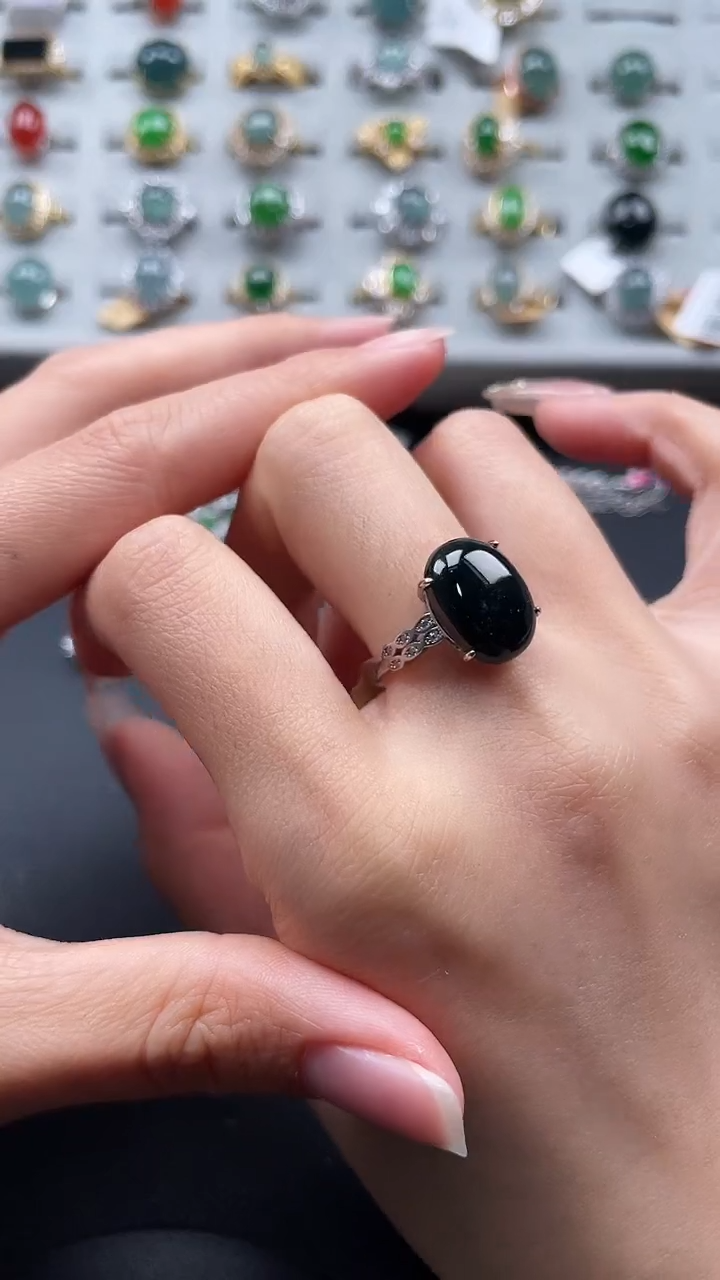 【闪购商品】翡翠戒指银S925镶嵌6536534